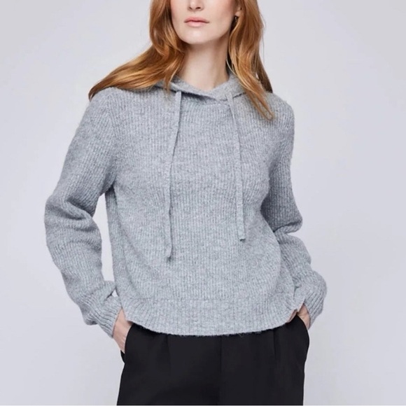 Gentle Fawn Tops - Gentle Fawn Woman Gray Soft Knit Pullover Hoodie Sweater XS Casual Classic Cozy
